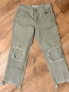 Free People The Maggie Jeans in Light Olive